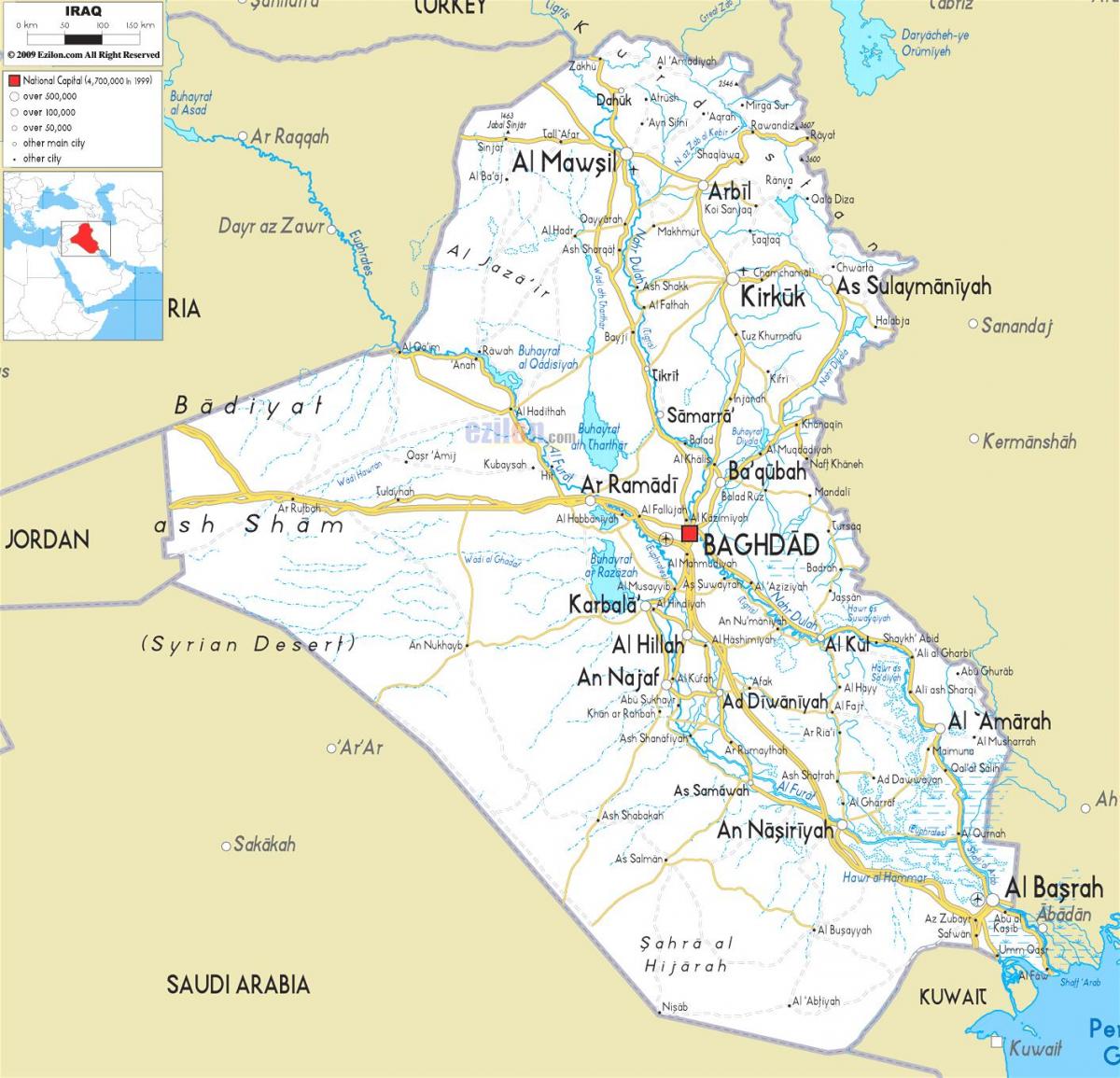 Mapa de l'Iraq riu