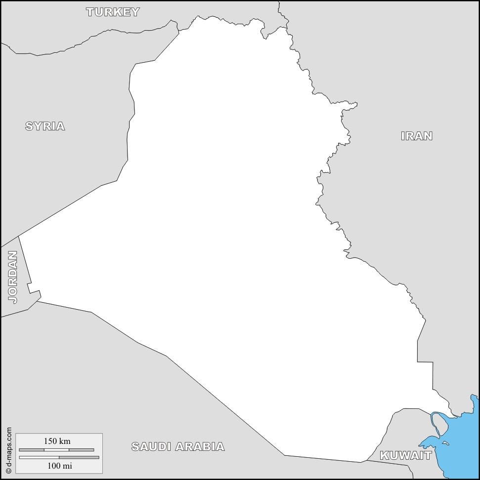 Mapa de l'Iraq en blanc
