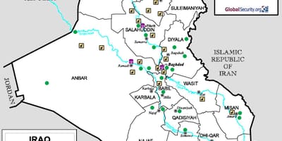 Mapa de l'Iraq aeroports