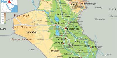 Mapa de l'Iraq geografia