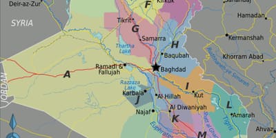 Mapa de les regions de l'Iraq